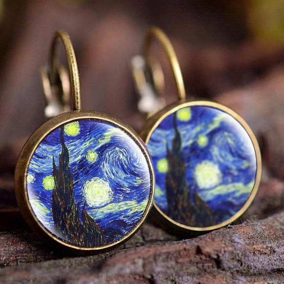 ❤️Round Graphic Design Earrings - Picture 1 of 6